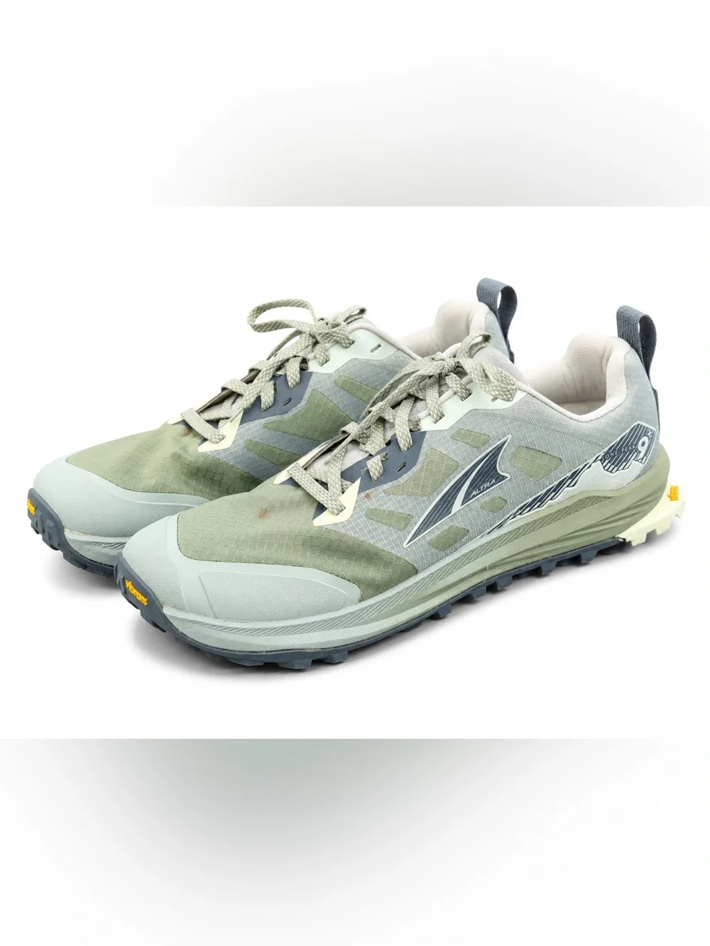 Altra Lone Peak 9+ Trail Running Shoes 10.5 Green Vibram Gorpcore Hiking Sneaker